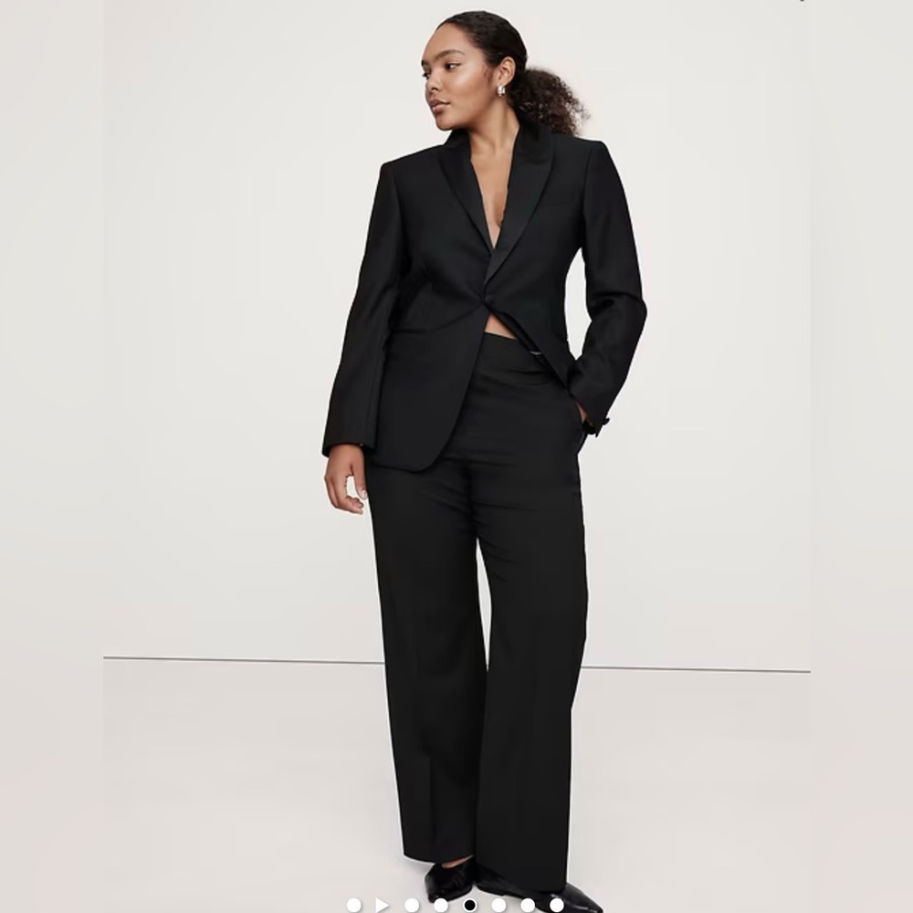 Banana Republic High Rise Straight Classic Black Trousers